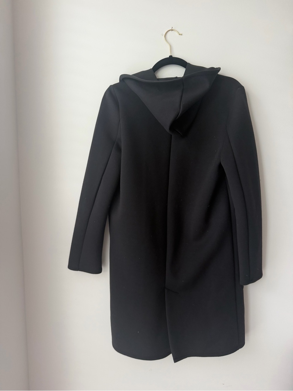 Forever 21 Black Hooded Open-Front Coatigan - Picture 3 of 5